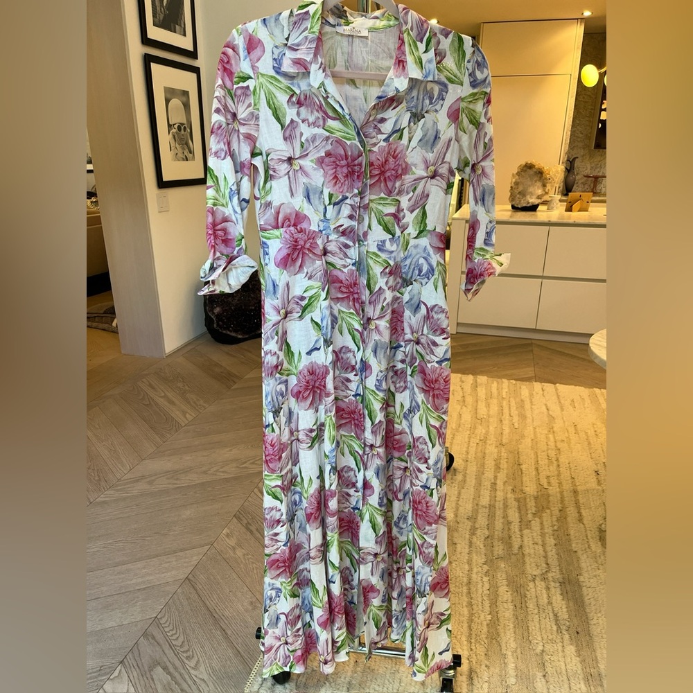 Pink Flutter Sleeve V-Neck Sundress for Wedding Guest